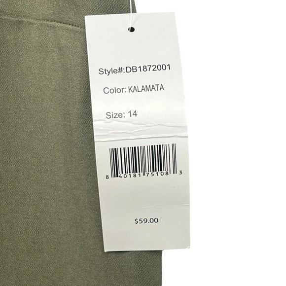 Cooper & Ella Stretch Dress Pull On Pants Slim Leg Women's Size 14 Green NWT - Picture 4 of 7